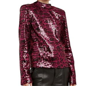 RtA Freddie Leopard Sequin Top